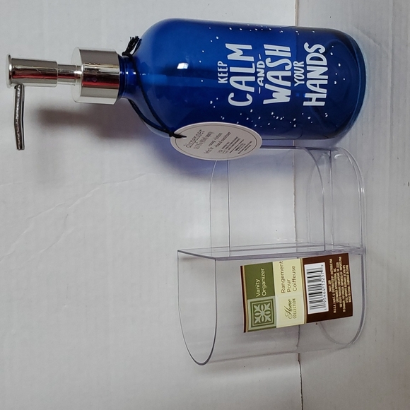 Pump Dispenser Clear Vanity Organizer Soap Lotion Tooth Makeup Brush CONTAINER - Picture 12 of 12